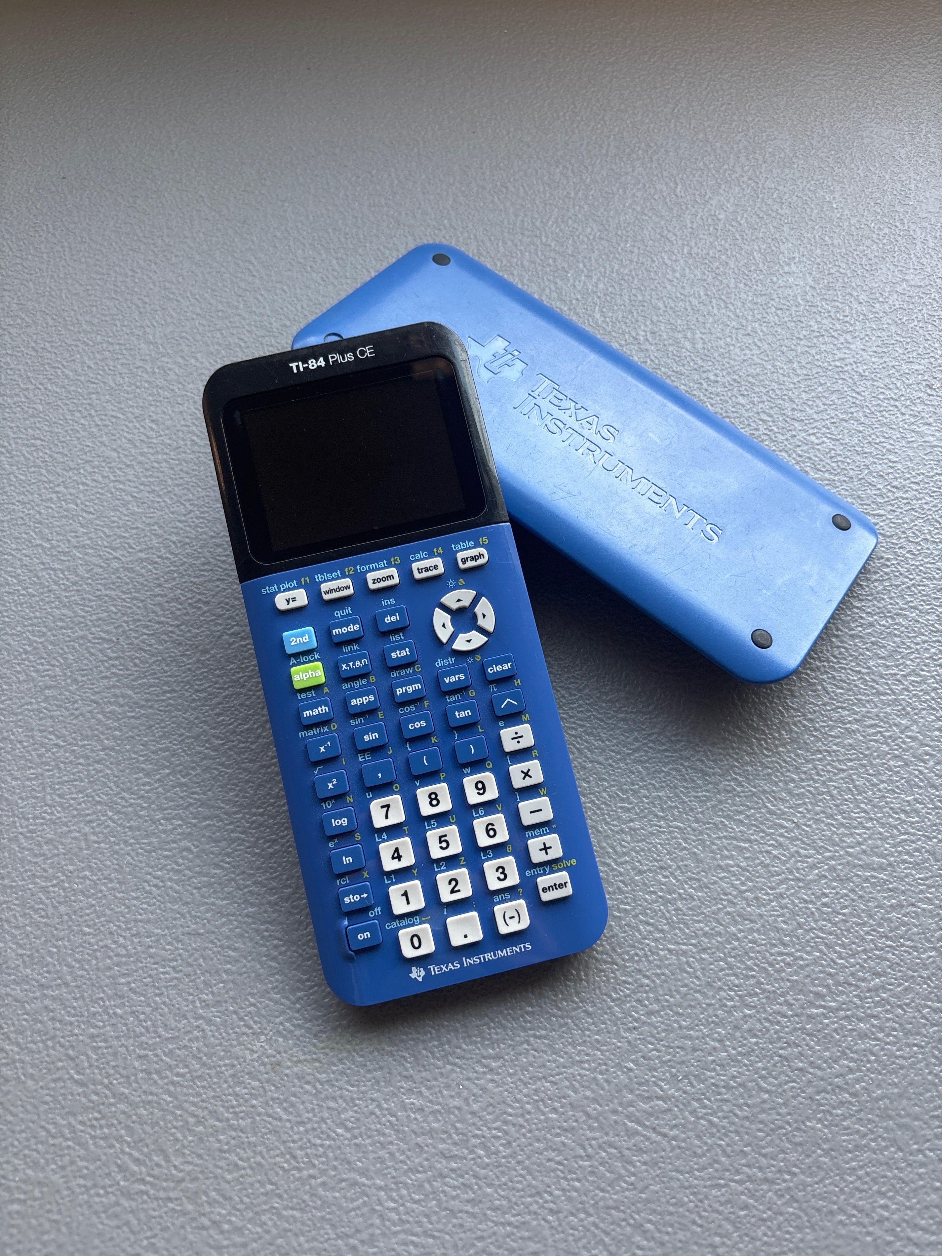 TI-84 Plus CE Calculator, Blue, Great Shape