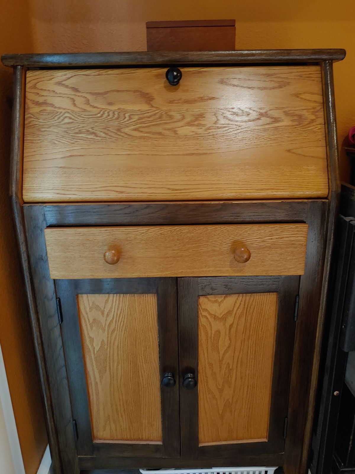 Oak Secretary Desk, Newly Stained, $200 - photo 1 of 3